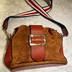 Leather and suede purse